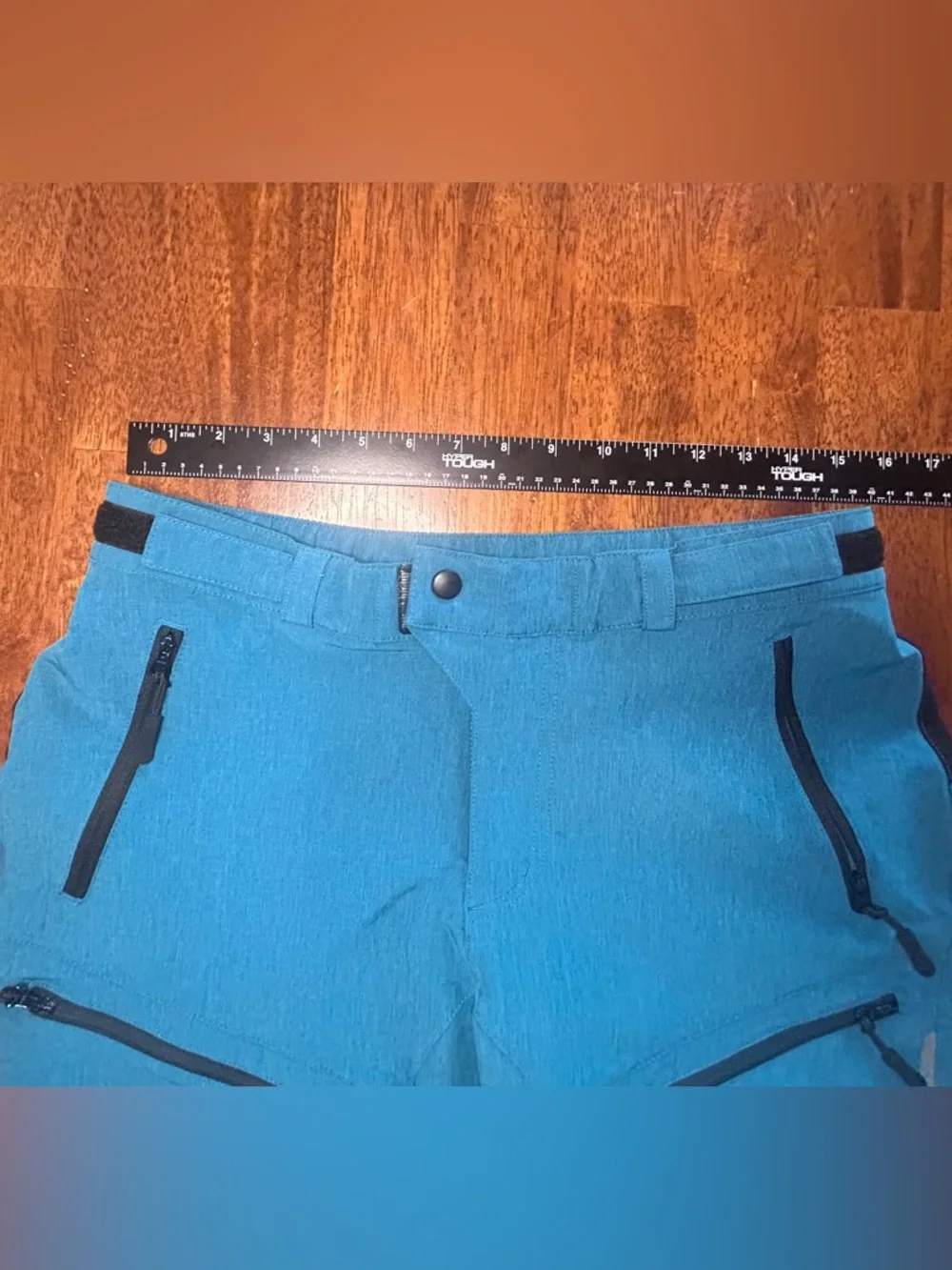 Men’s MTB Mountain Bike Blue Teal Biking Shorts Size M Outdoor Cargo Pockets